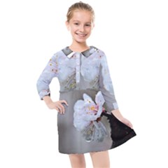 Rainy Day Of Hanami Season Kids  Quarter Sleeve Shirt Dress by FunnyCow