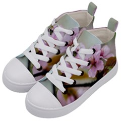 Soft Rains Of Spring Kid s Mid-top Canvas Sneakers by FunnyCow