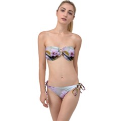 Soft Rains Of Spring Twist Bandeau Bikini Set by FunnyCow