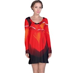 Red Tulip A Bowl Of Fire Long Sleeve Nightdress by FunnyCow