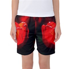 Red Tulip A Bowl Of Fire Women s Basketball Shorts by FunnyCow