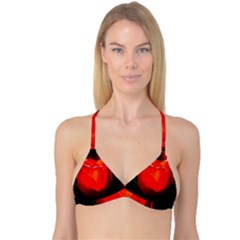 Red Tulip A Bowl Of Fire Reversible Tri Bikini Top by FunnyCow