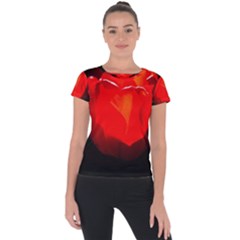 Red Tulip A Bowl Of Fire Short Sleeve Sports Top  by FunnyCow