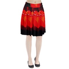 Red Tulip A Bowl Of Fire Pleated Skirt by FunnyCow