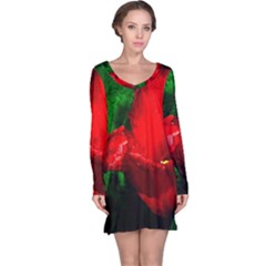 Red Tulip After The Shower Long Sleeve Nightdress by FunnyCow