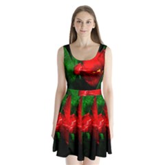 Red Tulip After The Shower Split Back Mini Dress  by FunnyCow