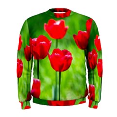 Red Tulip Flowers, Sunny Day Men s Sweatshirt by FunnyCow