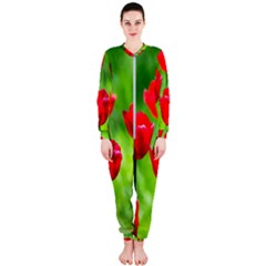 Red Tulip Flowers, Sunny Day Onepiece Jumpsuit (ladies)  by FunnyCow