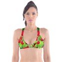 Red Tulip Flowers, Sunny Day Plunge Bikini Top View1