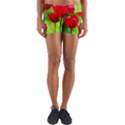 Red Tulip Flowers, Sunny Day Yoga Shorts View1