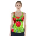 Red Tulip Flowers, Sunny Day Racer Back Sports Top View1