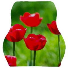 Red Tulip Flowers, Sunny Day Car Seat Velour Cushion 