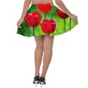 Red Tulip Flowers, Sunny Day Velvet Skater Skirt View2