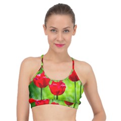 Red Tulip Flowers, Sunny Day Basic Training Sports Bra by FunnyCow