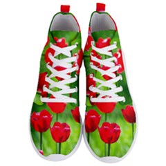 Red Tulip Flowers, Sunny Day Men s Lightweight High Top Sneakers