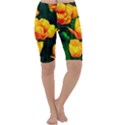 Yellow Orange Tulip Flowers Cropped Leggings  View1