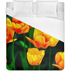 Yellow Orange Tulip Flowers Duvet Cover (california King Size) by FunnyCow