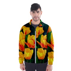 Yellow Orange Tulip Flowers Windbreaker (men) by FunnyCow