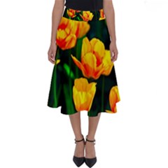 Yellow Orange Tulip Flowers Perfect Length Midi Skirt by FunnyCow