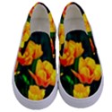 Yellow Orange Tulip Flowers Kids  Canvas Slip Ons View1