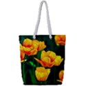 Yellow Orange Tulip Flowers Full Print Rope Handle Tote (Small) View1