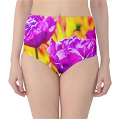 Violet Tulip Flowers Classic High-waist Bikini Bottoms by FunnyCow