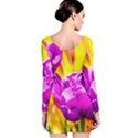 Violet Tulip Flowers Long Sleeve Velvet Bodycon Dress View2