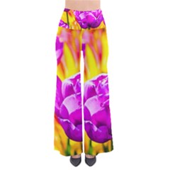 Violet Tulip Flowers So Vintage Palazzo Pants by FunnyCow