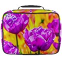 Violet Tulip Flowers Full Print Lunch Bag View2