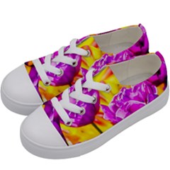 Violet Tulip Flowers Kids  Low Top Canvas Sneakers by FunnyCow