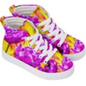 Violet Tulip Flowers Kid s Hi-Top Skate Sneakers View3