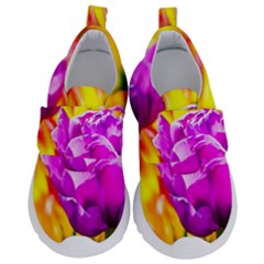 Violet Tulip Flowers Velcro Strap Shoes