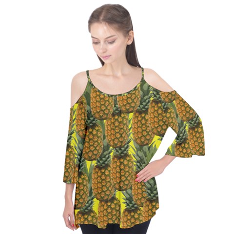 Tropical Pineapple Flutter Tees by snowwhitegirl