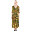 Tropical Pineapple Quarter Sleeve Wrap Maxi Dress View1