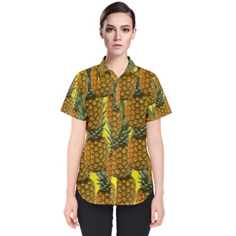 Tropical Pineapple Women s Short Sleeve Shirt by snowwhitegirl