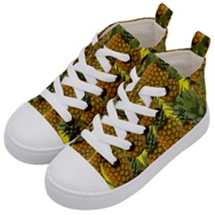 Tropical Pineapple Kid s Mid-top Canvas Sneakers