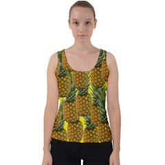 Tropical Pineapple Velvet Tank Top