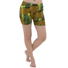 Tropical Pineapple Lightweight Velour Yoga Shorts