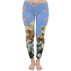 Cat And Butterflies Classic Winter Leggings by snowwhitegirl