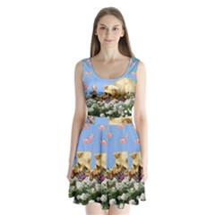 Cat And Butterflies Split Back Mini Dress  by snowwhitegirl