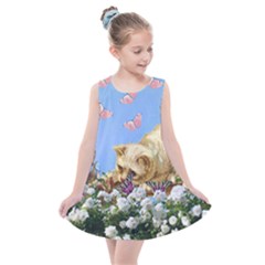 Cat And Butterflies Kids  Summer Dress