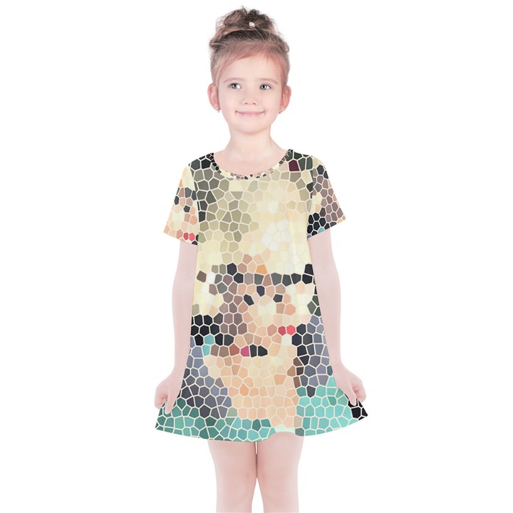 Stained Glass Girl Kids  Simple Cotton Dress