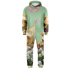 Cat And Butterflies Green Hooded Jumpsuit (men)  by snowwhitegirl