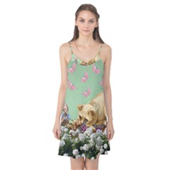 Cat And Butterflies Green Camis Nightgown by snowwhitegirl