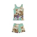 Cat And Butterflies Green Kid s Boyleg Swimsuit View1