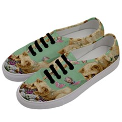 Cat And Butterflies Green Men s Classic Low Top Sneakers