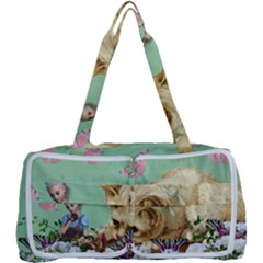 Cat And Butterflies Green Multi Function Bag	