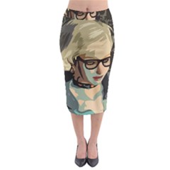 Girl Thinking Midi Pencil Skirt by snowwhitegirl