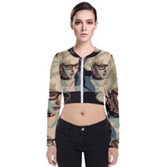 Girl Thinking Zip Up Bomber Jacket