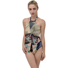 Girl Thinking Go With The Flow One Piece Swimsuit